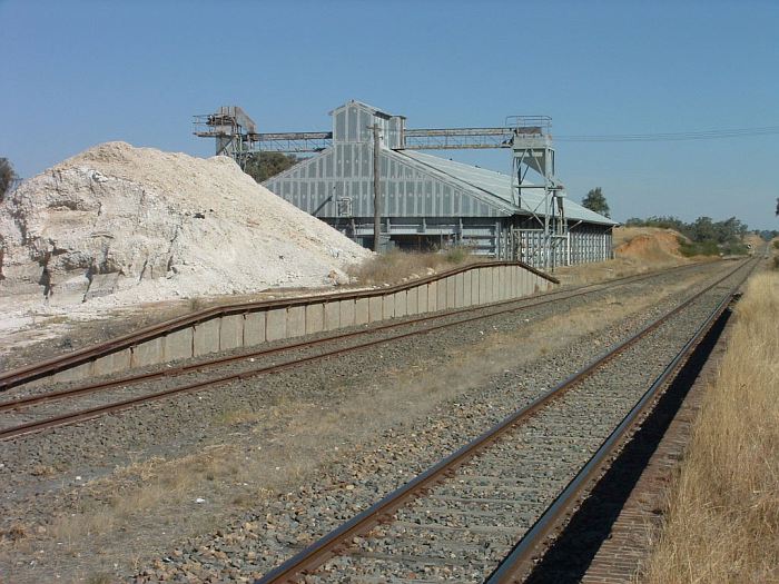 
The view looking southwards showing the goods bank.
