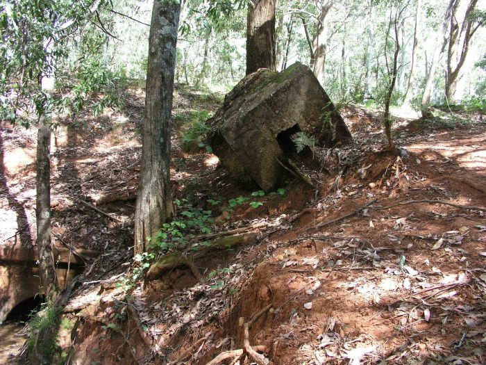 
The remains of a culvert and the possible remains of the base of the
Home Signal.
