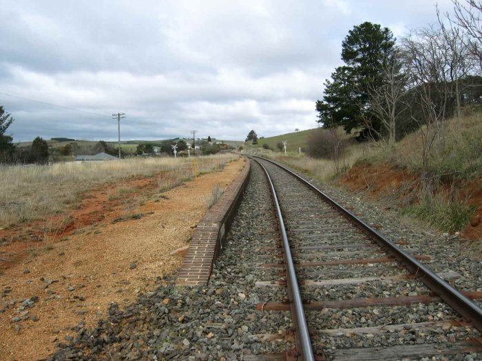 The view looking south along the old platform.