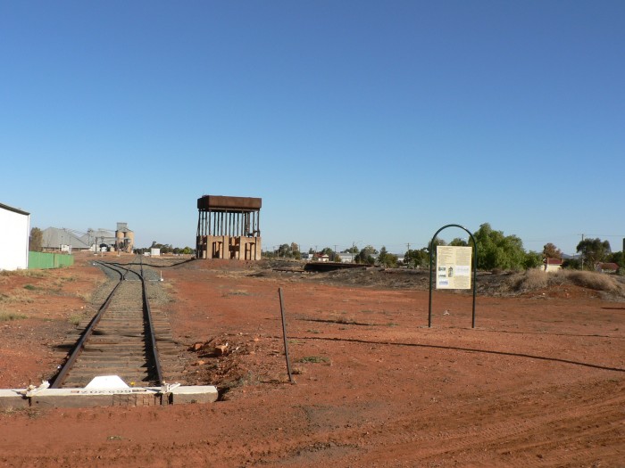 The view looking back form the end of the line. The water tank and turntable are visible on the right of the line.