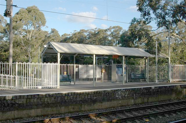 The modern shelter on platform 1.