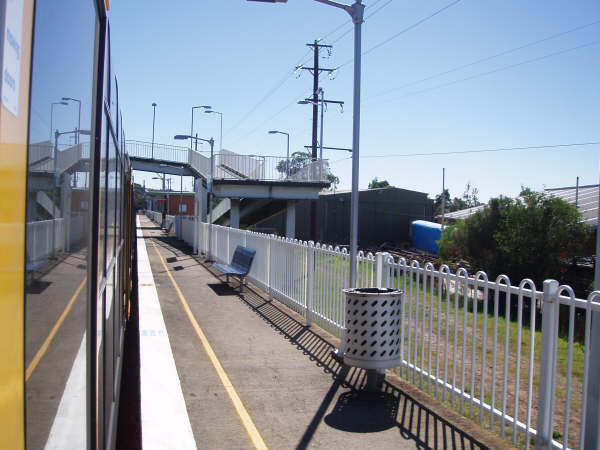 The view  looking up the line along platform 2.