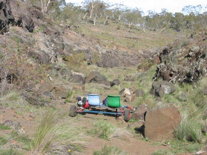 Rock falls and landslides have completely covered the tracks for the last few km travelling south into Maclaughlin.