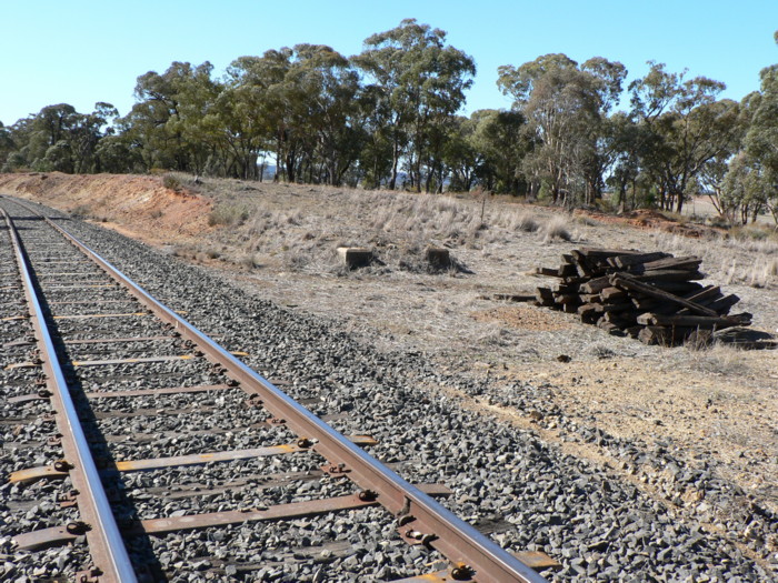 The view looking east, showing the foundations of the former water tank.