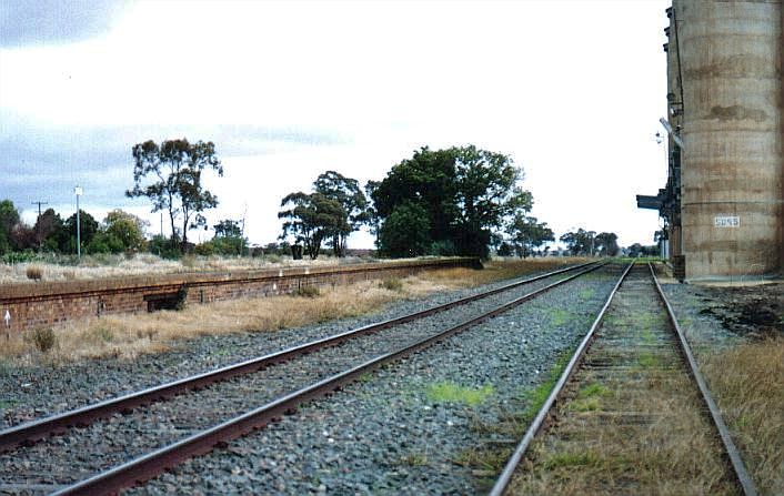 
The view looking down the line to Narrandera.  The silo siding evidently
still sees some traffic.
