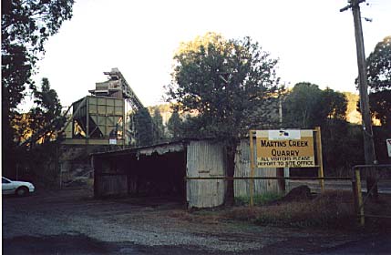 
The nearby quarry which supplies material for track ballast.
