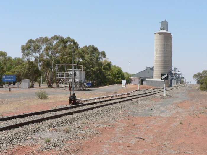 The view looking south east towards the silos.