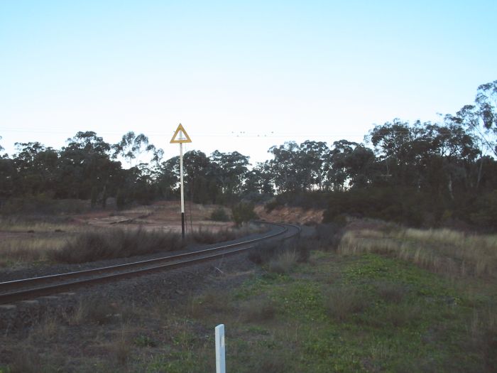 
The landmark signal on the approach to Merrygoen yard.
