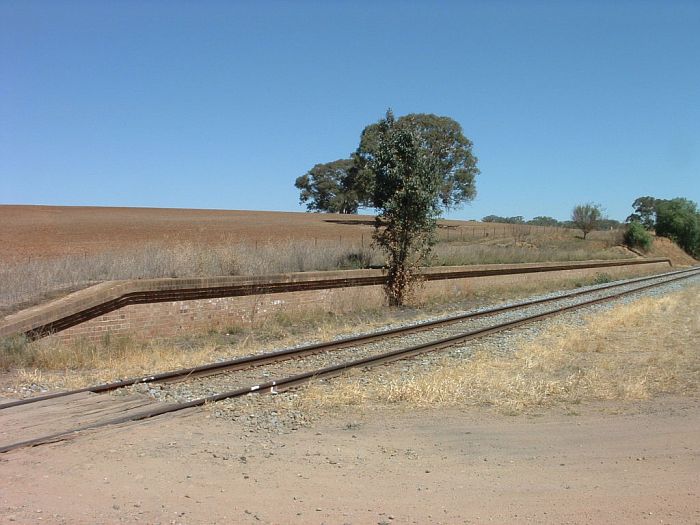 
The view looking south along the long passenger platform.
