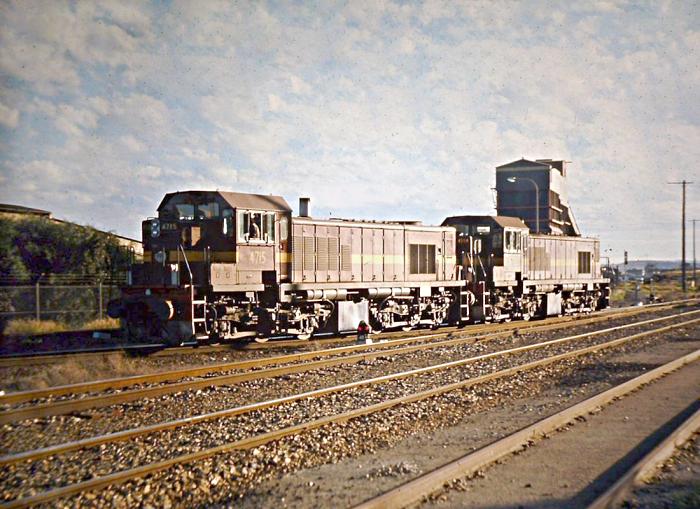 
4715 and 4708 moving through the yard at Morandoo.
