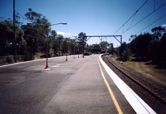 
The view looking north along the up platform.
