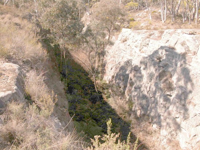 The deep cutting outside the down portal of the tunnel.