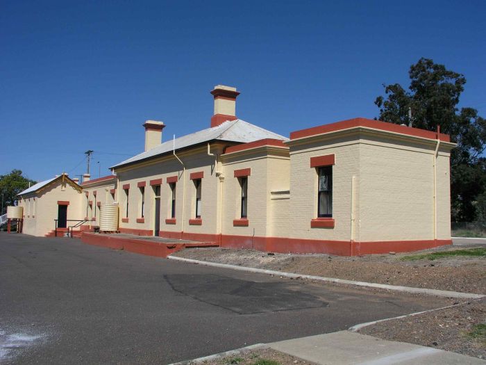 
The down end of the repainted station building.
