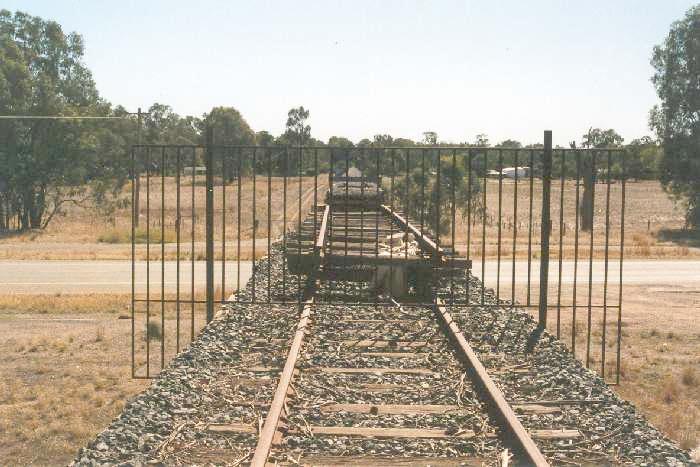 
Newell Highway bridge, from the line looking north across the gap in the bridge.
