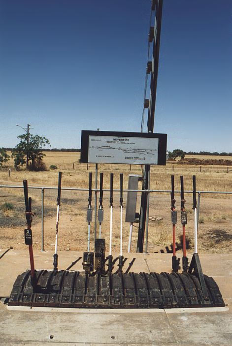 
The lever frame at Nevertire, the junction of the Warren branch with the
main western line.
