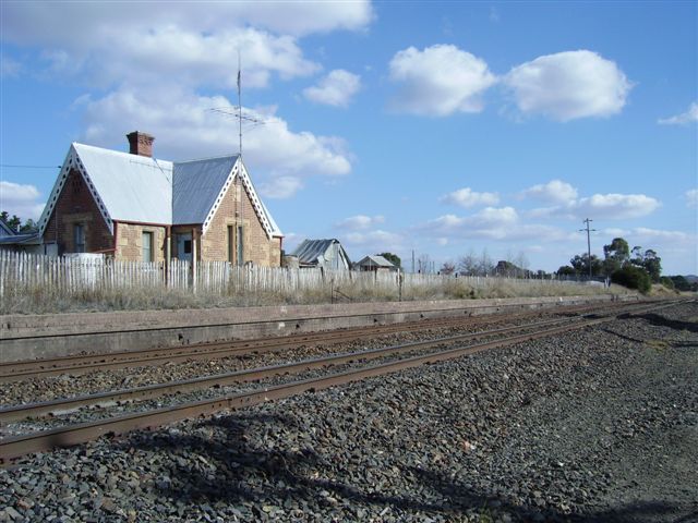 The view looking south along the long platform.