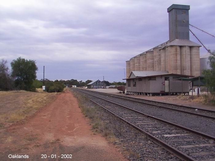 
Overall view of what's left of the yard, looking south west. All
remaining trackage is Victorian broad gauge.
