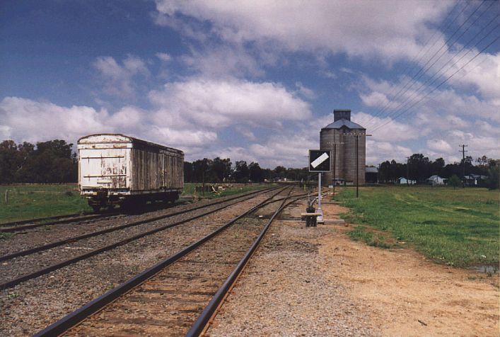 
An abandoned wagon sits in a siding at Premer.
