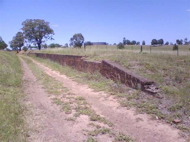 The remains of the brick-faced platform.