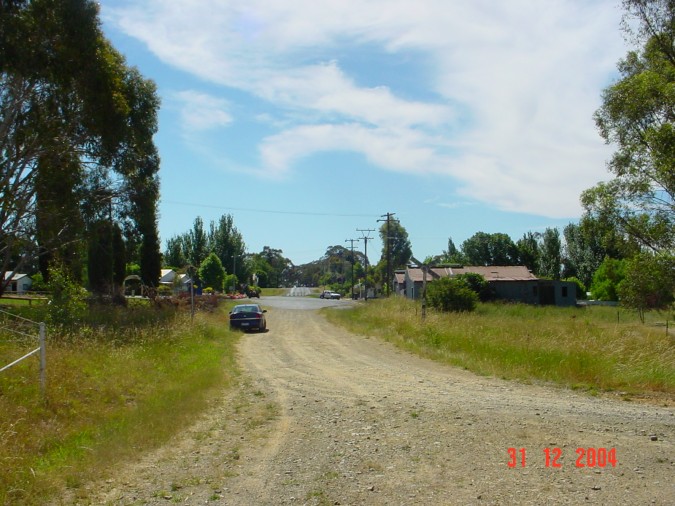 
The approach to the railway crossing which was adjacent to the station.
The platform was on the left hand side.
