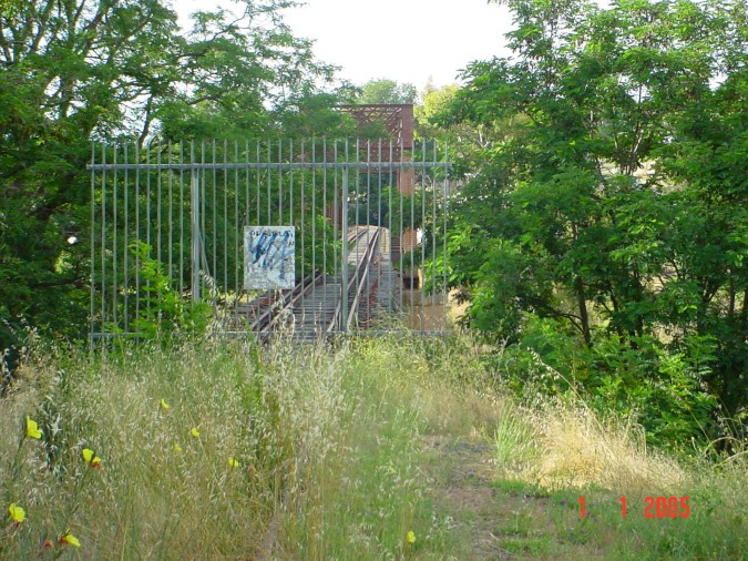 
The view looking down the line as the track approaches the bridge.
