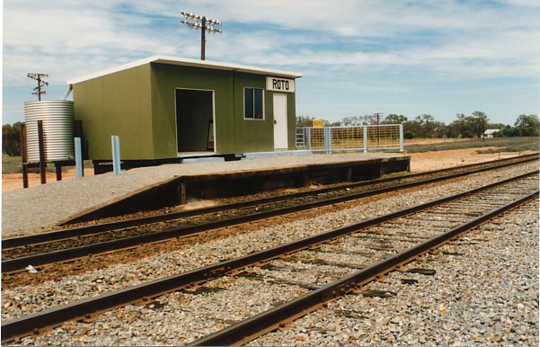 
A view of the short platform and station building, looking west.
