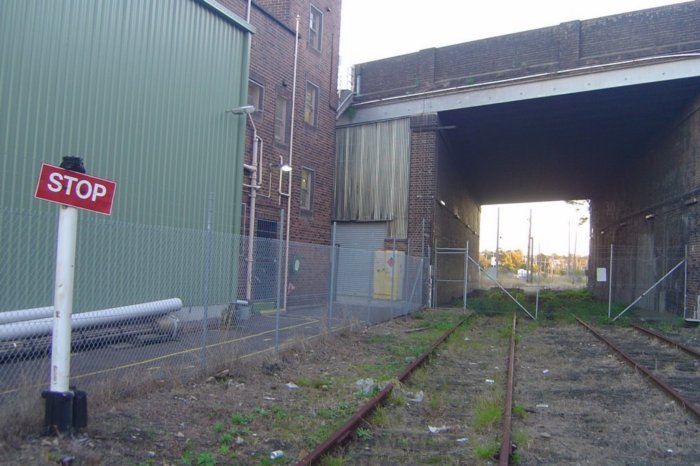 The view looking west as the lines pass under Victoria Road.