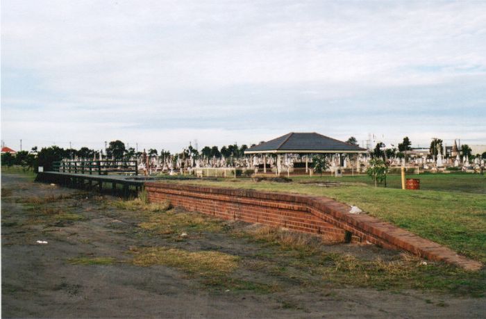 
A close-up of the brick platform.
