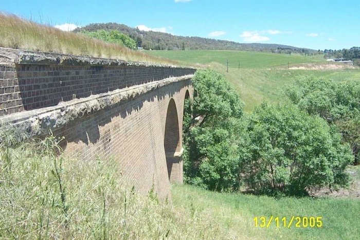 The 6th crossing of Solitary Creek, a four arch brick bridge.