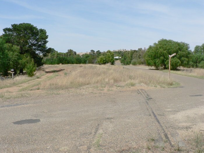 The view looking back towards Galong. The original junction with the Main South before deviation was located in the middle distance.