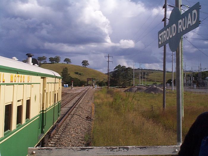 
The view looking south from the short platform at Stroud Road platform.  The
car in the platform is Rail Motor Society's No 1.
