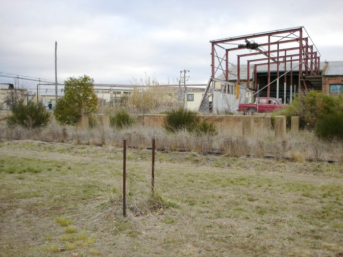 The remains of a loading platform on the siding.