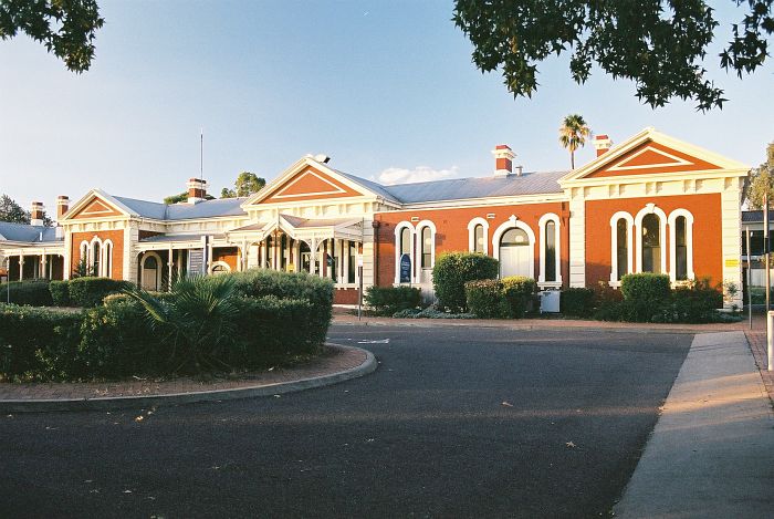 
The road-side entrance to the impressive station building.
