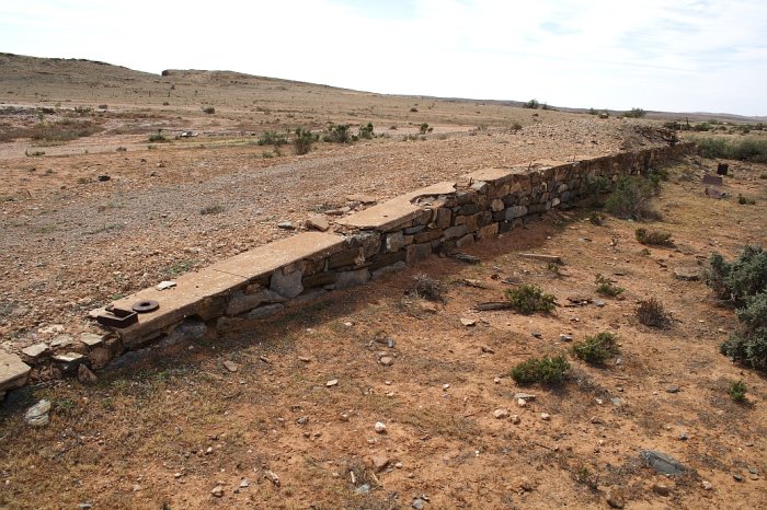 The unusual construction of the goods platform.