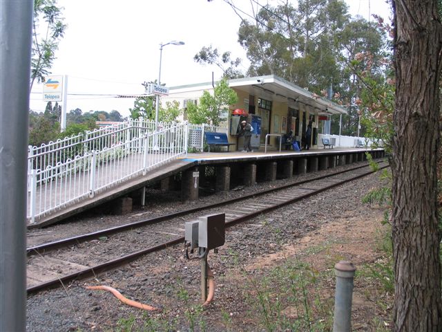 
The view looking north along the platform.
