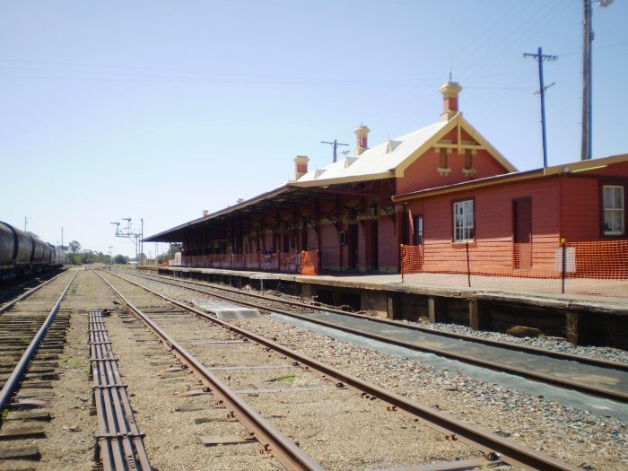 The view looking north along the station.