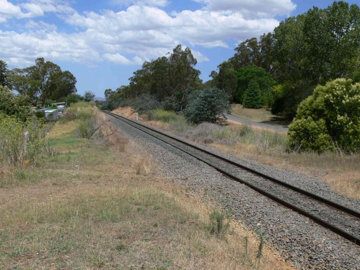 The view looking up the line from the location of the station.