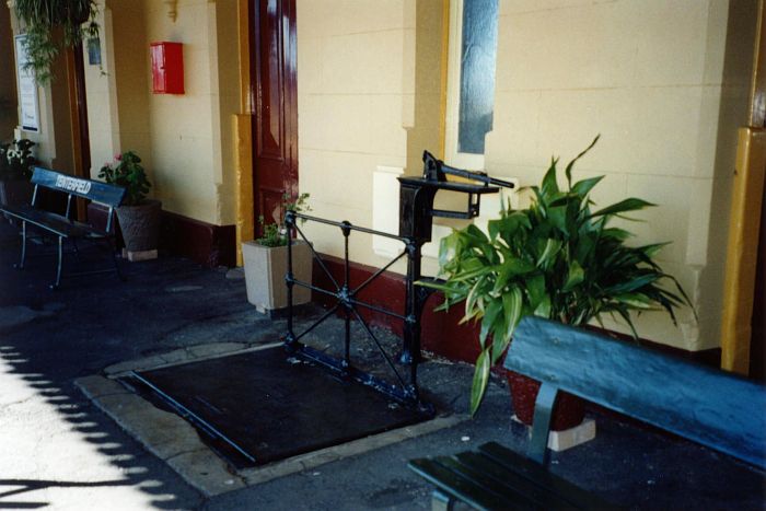 
The baggage scales on display at the railway museum.
