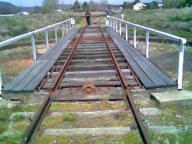 A view of the turntable, looking south.