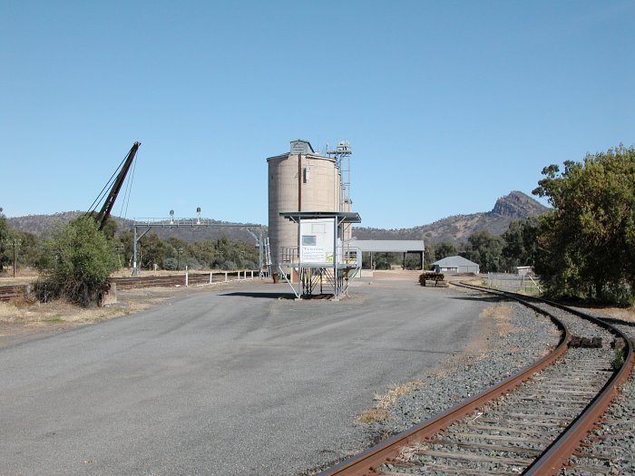 The view looking south along the silo siding.