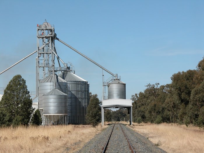 The view looking back towards The Rock of the mainline grain loader.