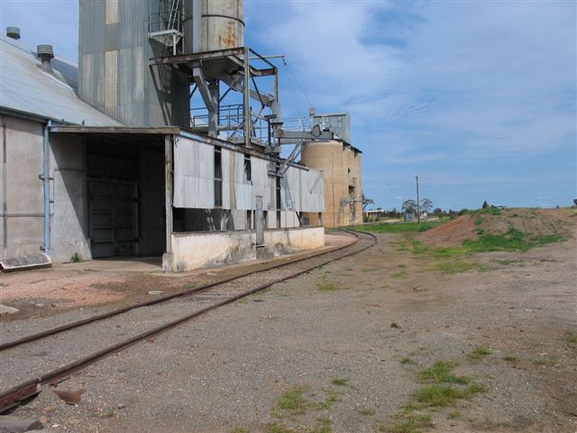 The view looking north along the silo siding.