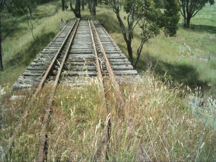 The deck of a timber bridge just out of Tumbarumba is still in reasonable condition.