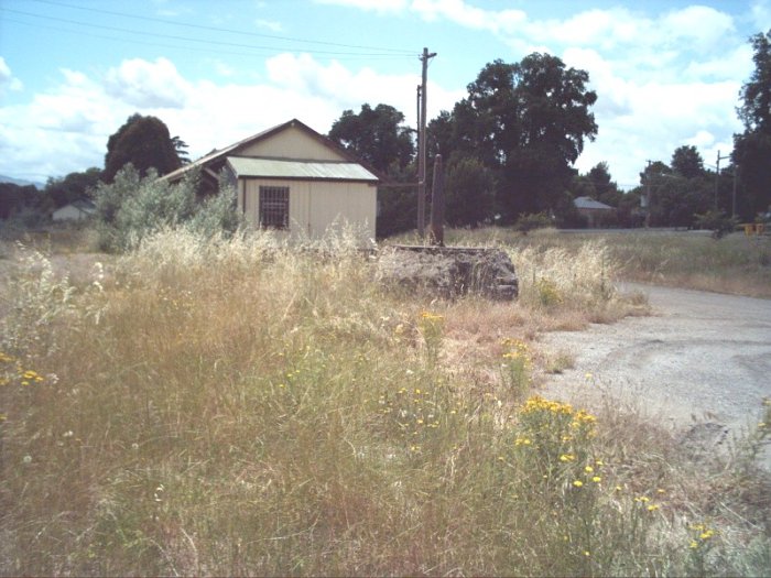 The goods shed and jib crane base.