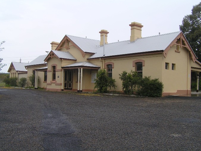 
The road-side view of the station building.
