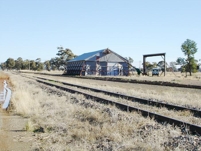 A storage shed at the south end of the yard.