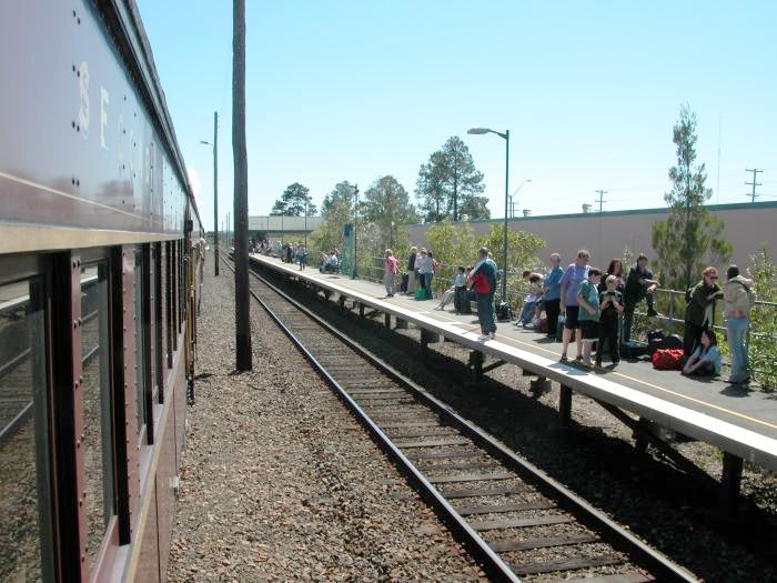 The view looking north along the platform.