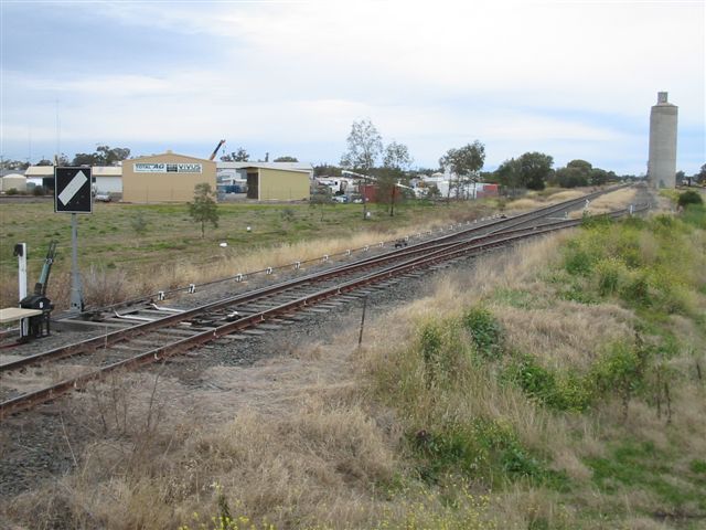 The view from the down end of the yard looking towards the silos and station.