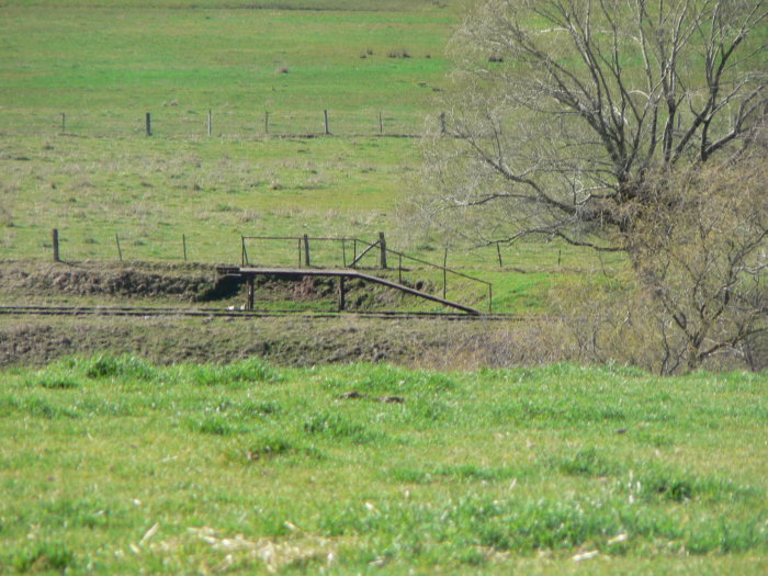 A small platform constructed my the now-defunct Moutain High Railway Company in the late 1980s. It was used to detrain passengers on Tumut-Wereboldera-Tumut shuttles for a picnic/swim/BBQ in the summer months.