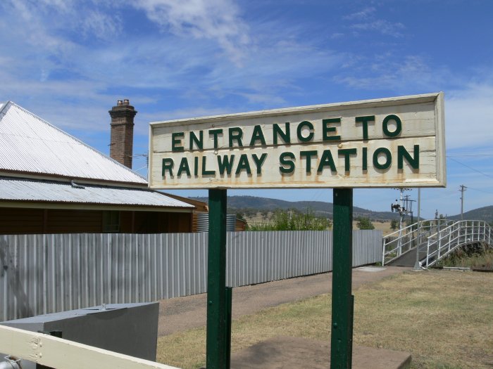 An unusual sign at the station entrance.